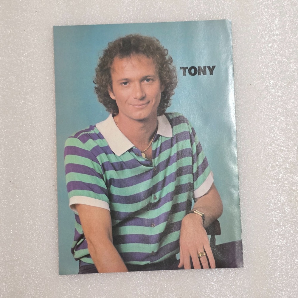 Tony Geary General Hospital curly hair headshot vintage color poster 8x10 1980s